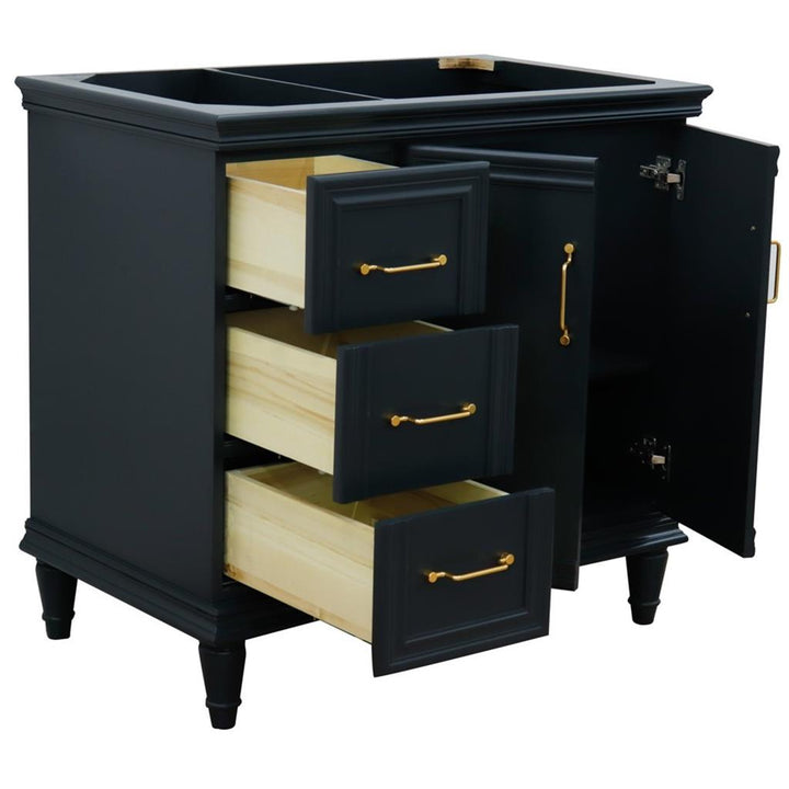 Bellaterra Home, Forli 36" Dark Gray Vanity, Door on Right, Cabinet Only, Cabinet Only (No Top)#top-options_cabinet-only-(no-top)-top