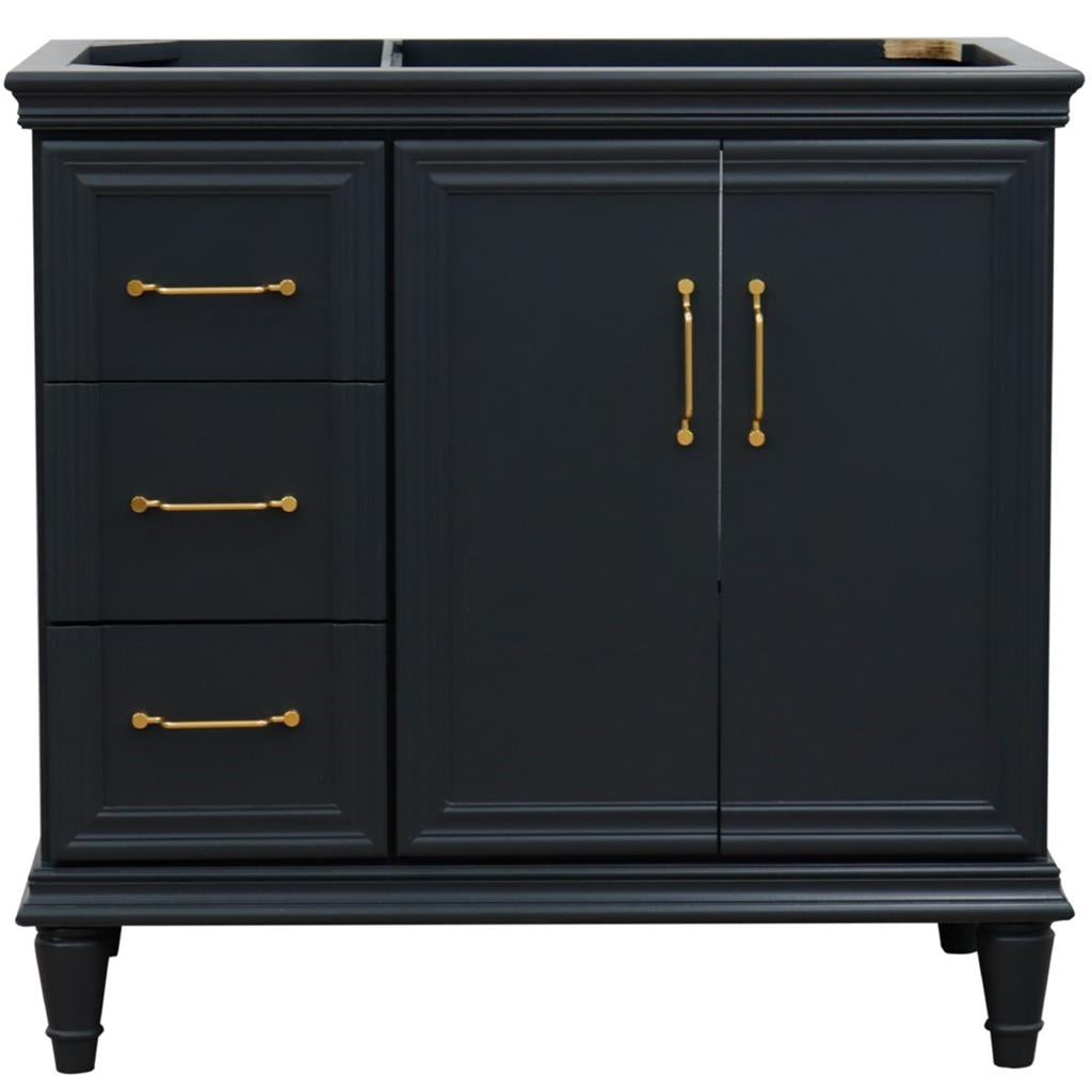 Bellaterra Home, Forli 36" Dark Gray Vanity, Door on Right, Cabinet Only, Cabinet Only (No Top)#top-options_cabinet-only-(no-top)-top