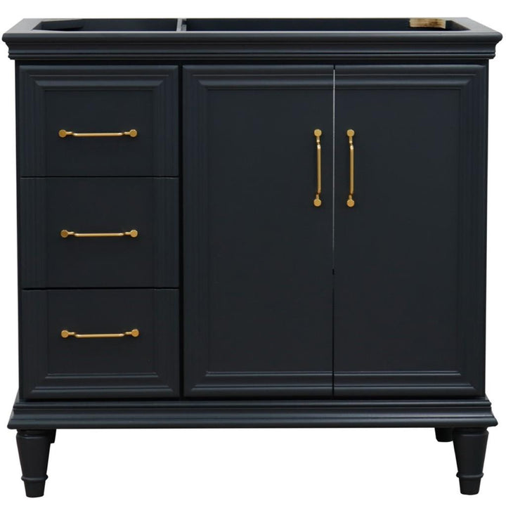 Bellaterra Home, Forli 36" Dark Gray Vanity, Door on Right, Cabinet Only, Cabinet Only (No Top)#top-options_cabinet-only-(no-top)-top