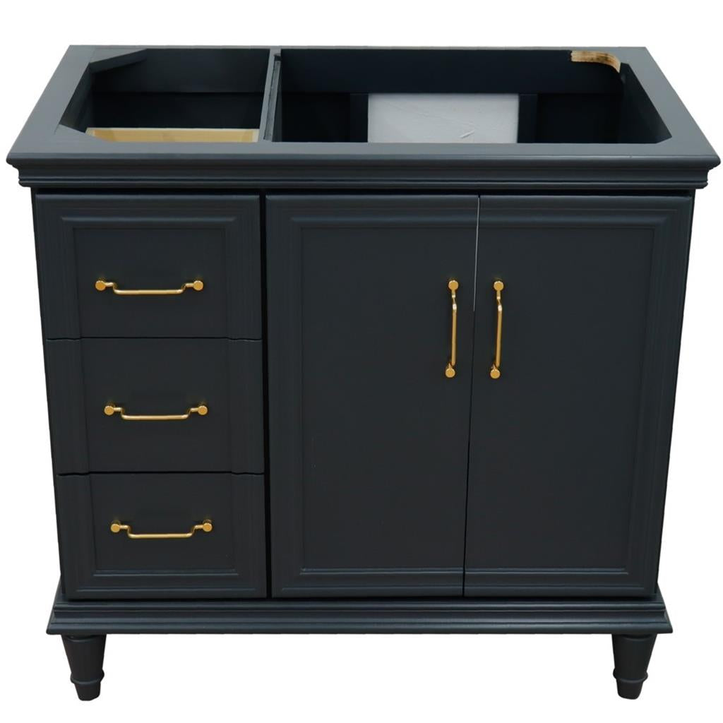 Bellaterra Home, Forli 36" Dark Gray Vanity, Door on Right, Cabinet Only, Cabinet Only (No Top)#top-options_cabinet-only-(no-top)-top