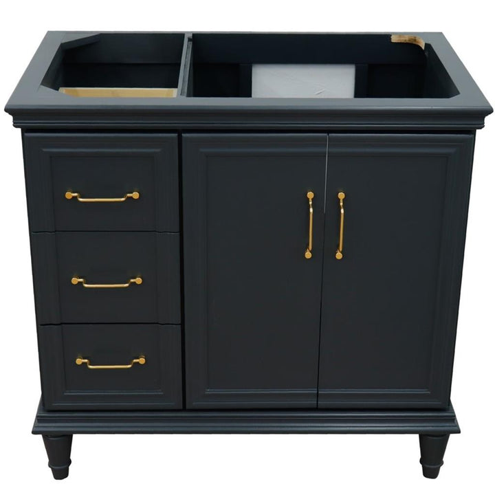 Bellaterra Home, Forli 36" Dark Gray Vanity, Door on Right, Cabinet Only, Cabinet Only (No Top)#top-options_cabinet-only-(no-top)-top