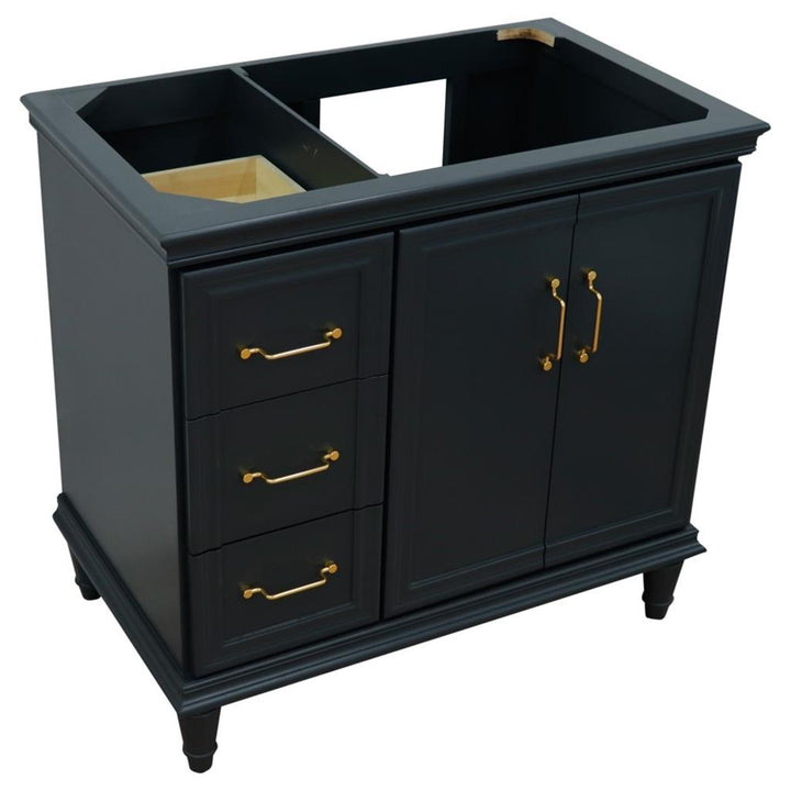 Bellaterra Home, Forli 36" Dark Gray Vanity, Door on Right, Cabinet Only, Cabinet Only (No Top)#top-options_cabinet-only-(no-top)-top