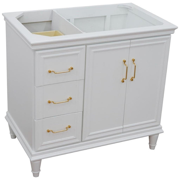 Bellaterra Home, Forli 36" White Vanity, Door on Right, Cabinet Only, Cabinet Only (No Top)#top-options_cabinet-only-(no-top)-top
