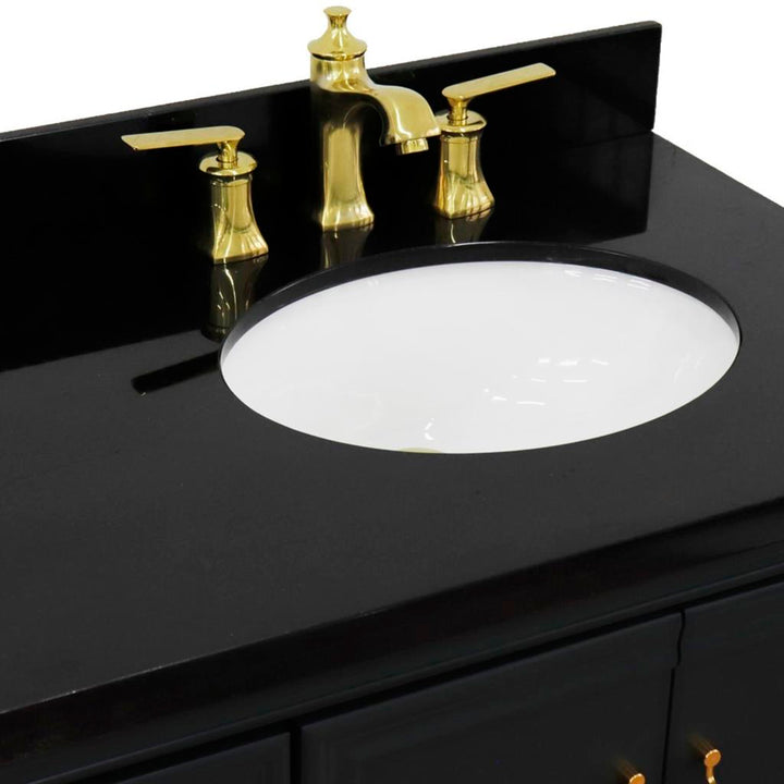 Bellaterra Home, Forli 37" Dark Gray Vanity, Door on Right, Oval Sink on Right, Black Galaxy Granite#top-options_black-galaxy-granite-top