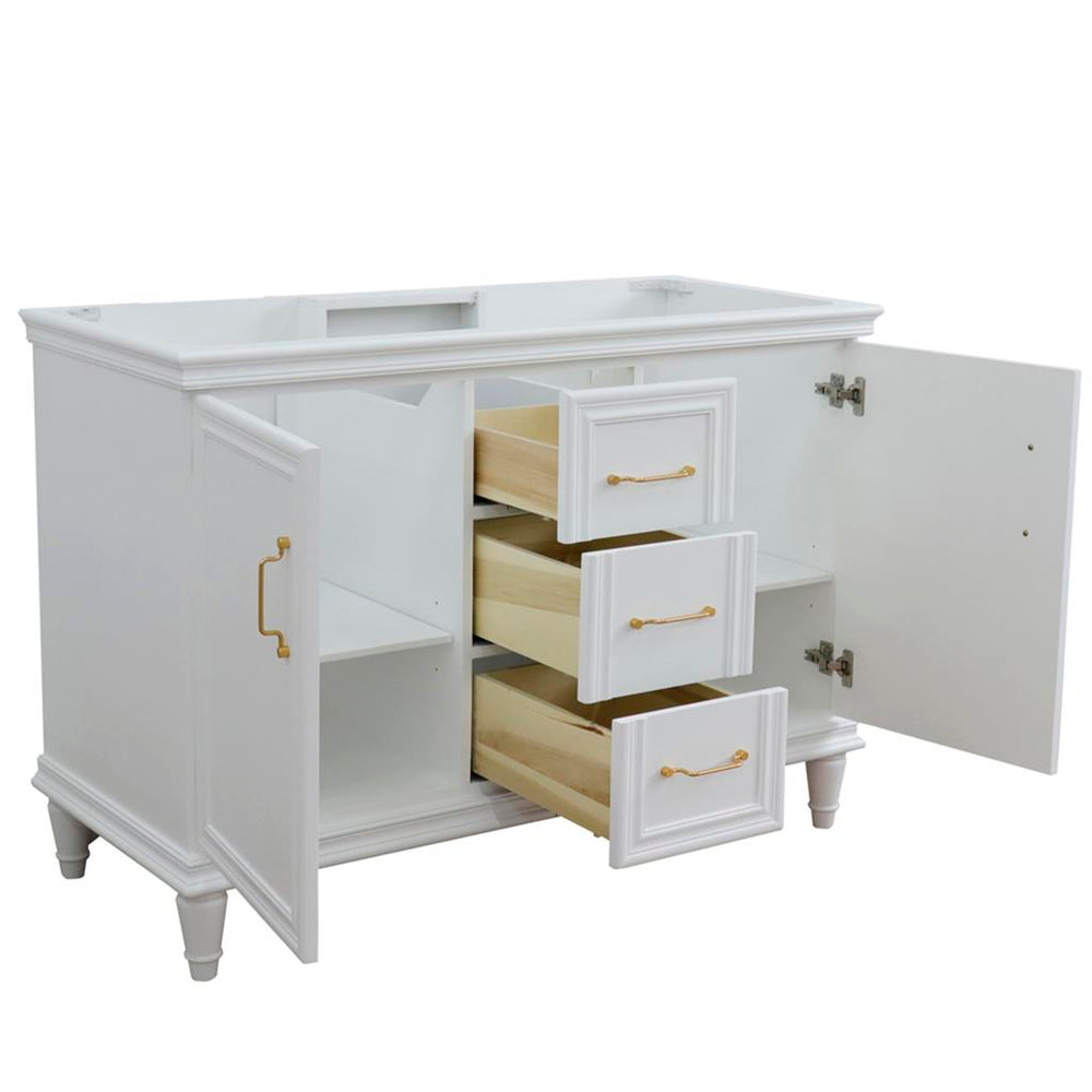 Bellaterra Home, Forli 48" White Double Vanity, Cabinet Only, Cabinet Only (No Top)#top-options_cabinet-only-(no-top)-top