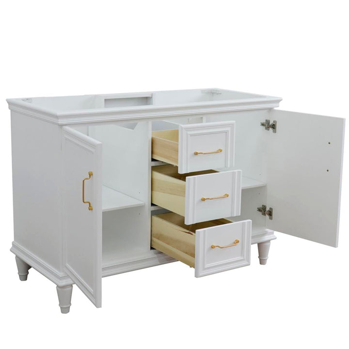 Bellaterra Home, Forli 48" White Double Vanity, Cabinet Only, Cabinet Only (No Top)#top-options_cabinet-only-(no-top)-top