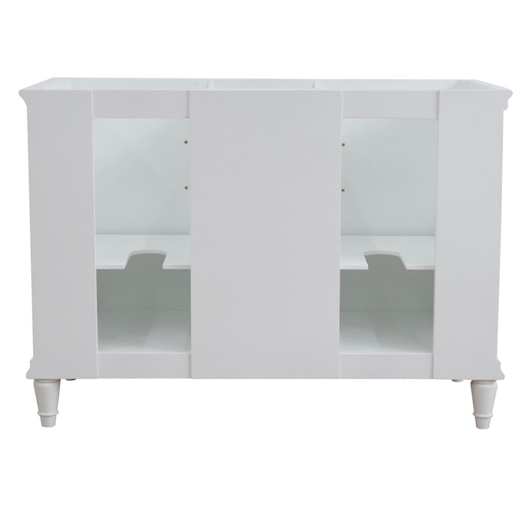 Bellaterra Home, Forli 48" White Double Vanity, Cabinet Only, Cabinet Only (No Top)#top-options_cabinet-only-(no-top)-top