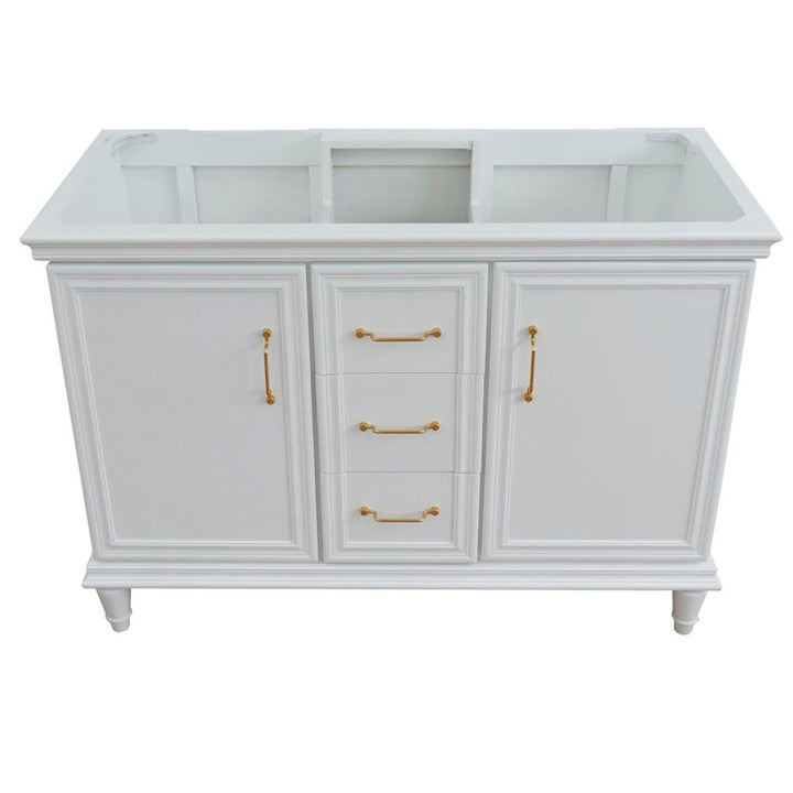 Bellaterra Home, Forli 48" White Double Vanity, Cabinet Only, Cabinet Only (No Top)#top-options_cabinet-only-(no-top)-top
