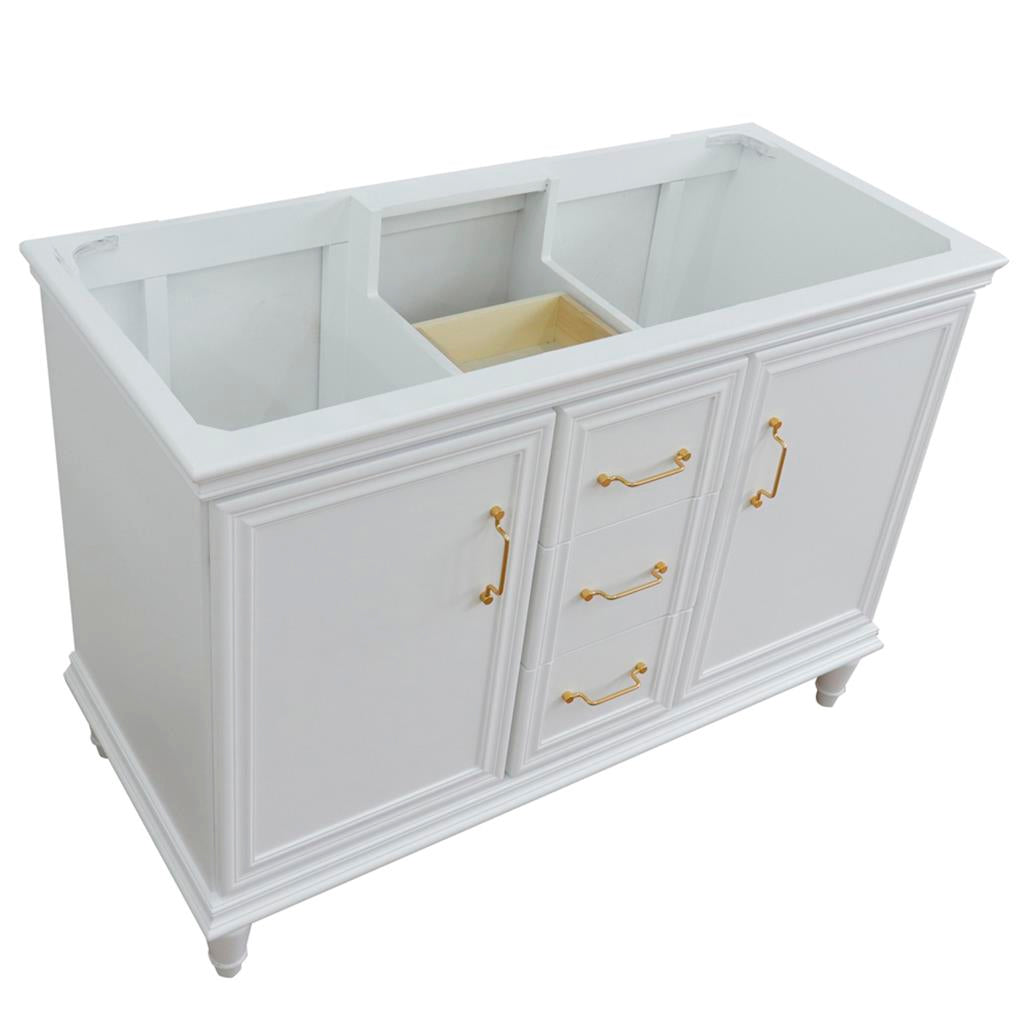 Bellaterra Home, Forli 48" White Double Vanity, Cabinet Only, Cabinet Only (No Top)#top-options_cabinet-only-(no-top)-top