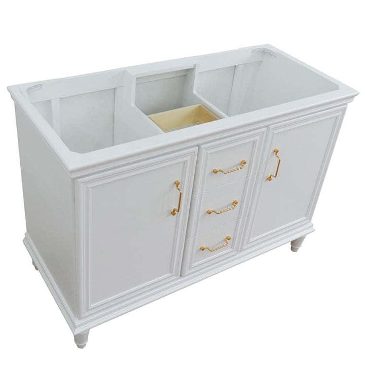 Bellaterra Home, Forli 48" White Double Vanity, Cabinet Only, Cabinet Only (No Top)#top-options_cabinet-only-(no-top)-top