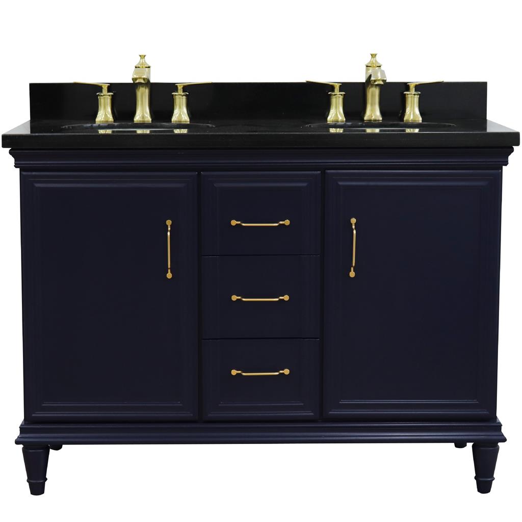 Bellaterra Home, Forli 49" Blue Double Vanity, Oval Sink, Black Galaxy Granite#top-options_black-galaxy-granite-top