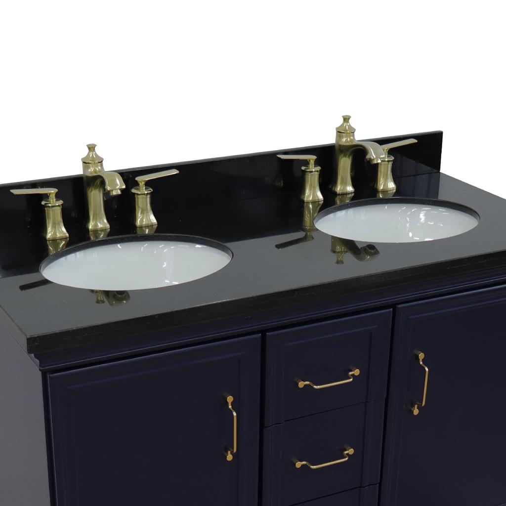 Bellaterra Home, Forli 49" Blue Double Vanity, Oval Sink, Black Galaxy Granite#top-options_black-galaxy-granite-top