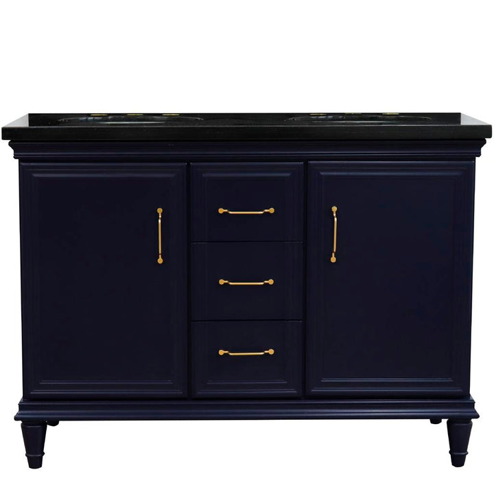 Bellaterra Home, Forli 49" Blue Double Vanity, Oval Sink, Black Galaxy Granite#top-options_black-galaxy-granite-top