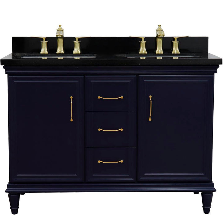 Bellaterra Home, Forli 49" Blue Double Vanity, Rectangle Sink, Black Galaxy Granite#top-options_black-galaxy-granite-top
