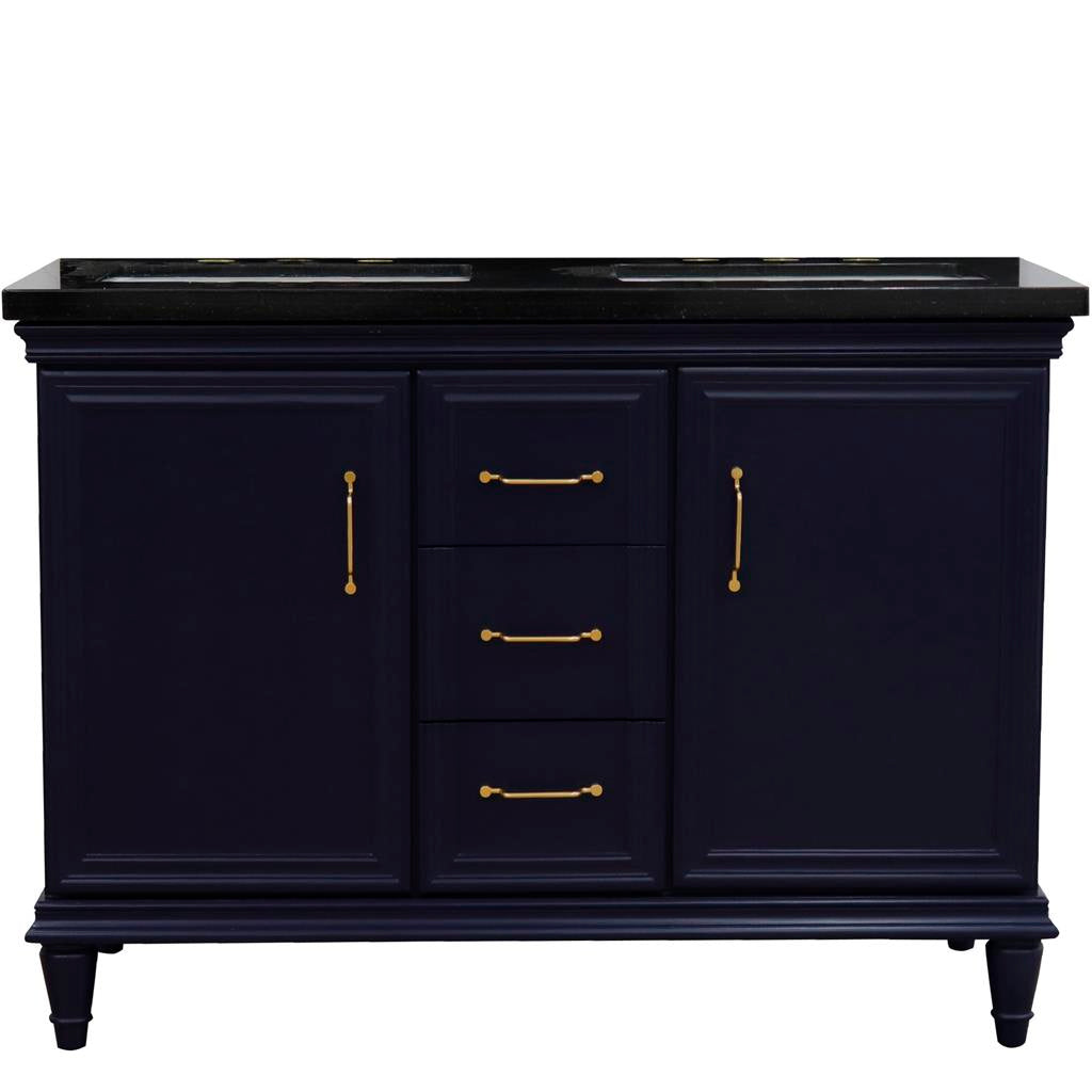 Bellaterra Home, Forli 49" Blue Double Vanity, Rectangle Sink, Black Galaxy Granite#top-options_black-galaxy-granite-top