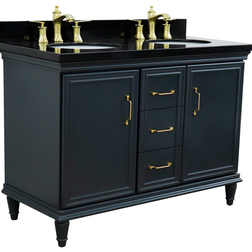 Bellaterra Home, Forli 49" Dark Gray Double Vanity, Oval Sink, Black Galaxy Granite#top-options_black-galaxy-granite-top