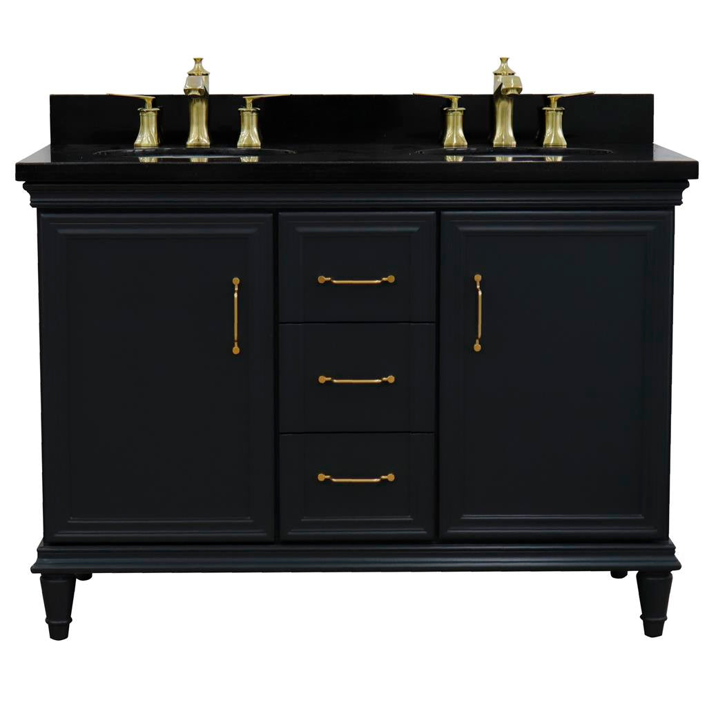 Bellaterra Home, Forli 49" Dark Gray Double Vanity, Oval Sink, Black Galaxy Granite#top-options_black-galaxy-granite-top