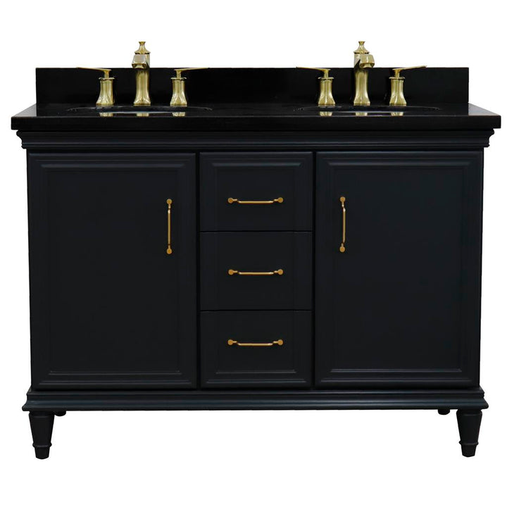 Bellaterra Home, Forli 49" Dark Gray Double Vanity, Oval Sink, Black Galaxy Granite#top-options_black-galaxy-granite-top