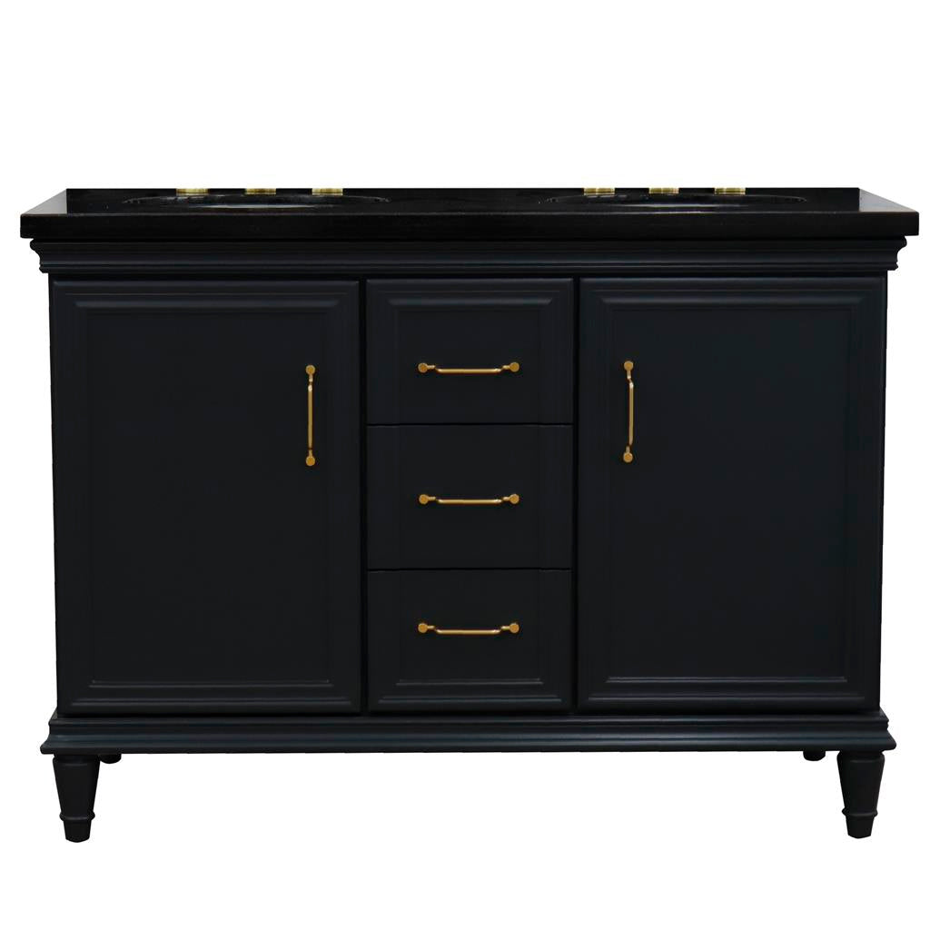 Bellaterra Home, Forli 49" Dark Gray Double Vanity, Oval Sink, Black Galaxy Granite#top-options_black-galaxy-granite-top