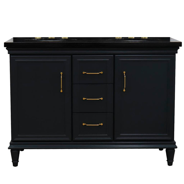 Bellaterra Home, Forli 49" Dark Gray Double Vanity, Oval Sink, Black Galaxy Granite#top-options_black-galaxy-granite-top