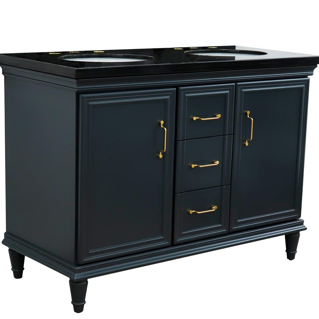 Bellaterra Home, Forli 49" Dark Gray Double Vanity, Oval Sink, Black Galaxy Granite#top-options_black-galaxy-granite-top