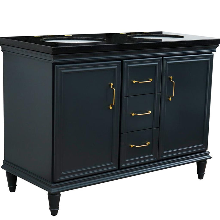 Bellaterra Home, Forli 49" Dark Gray Double Vanity, Oval Sink, Black Galaxy Granite#top-options_black-galaxy-granite-top