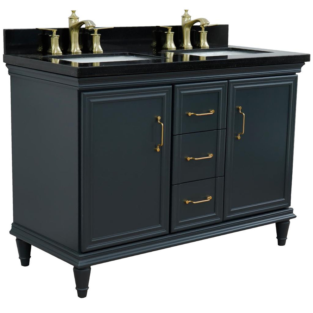 Bellaterra Home, Forli 49" Dark Gray Double Vanity, Rectangle Sink, Black Galaxy Granite#top-options_black-galaxy-granite-top