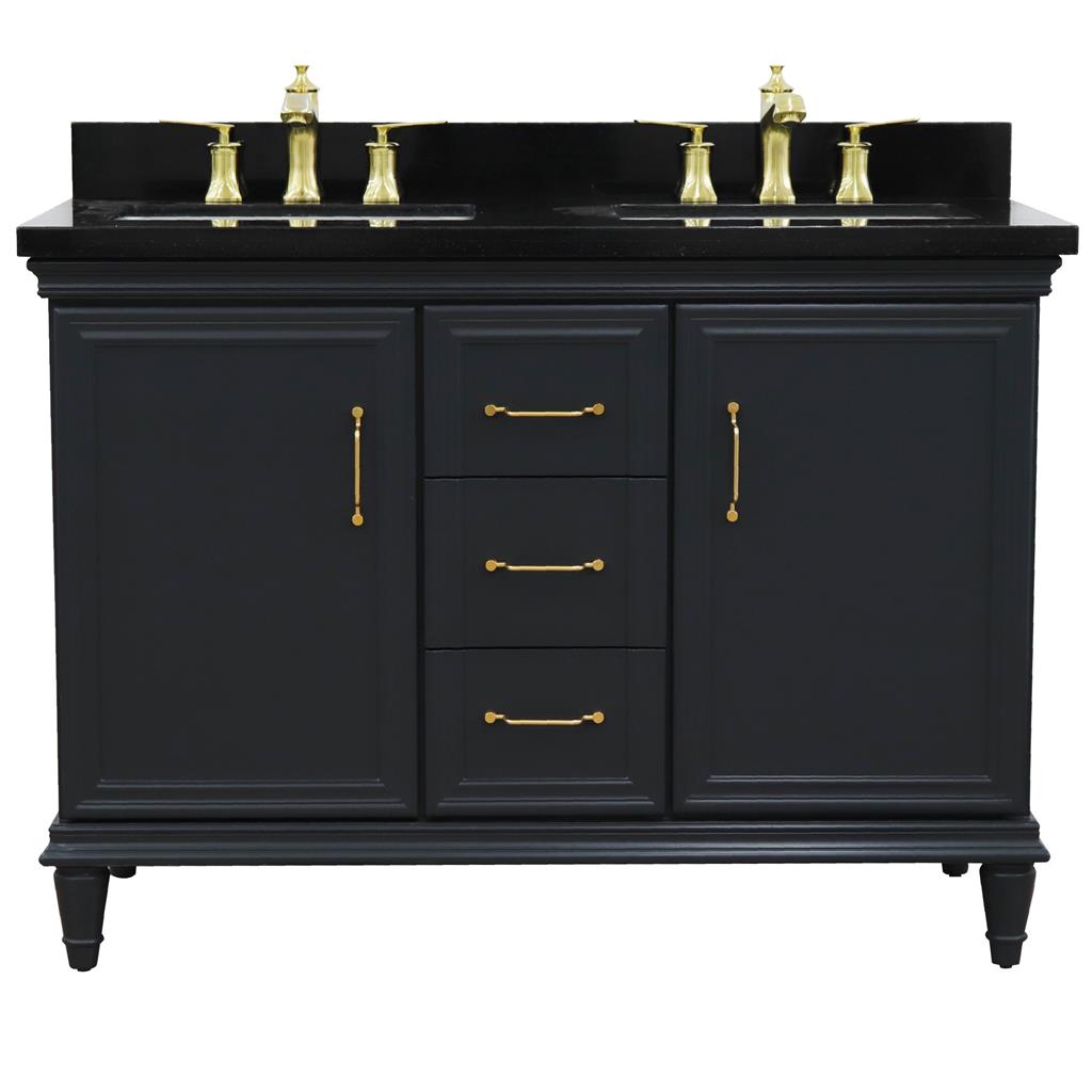 Bellaterra Home, Forli 49" Dark Gray Double Vanity, Rectangle Sink, Black Galaxy Granite#top-options_black-galaxy-granite-top