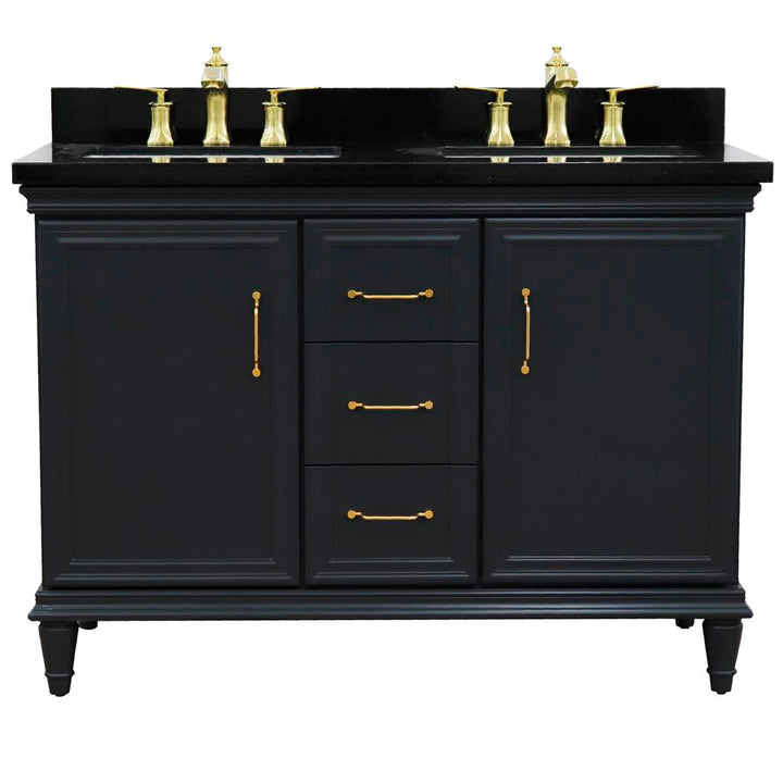 Bellaterra Home, Forli 49" Dark Gray Double Vanity, Rectangle Sink, Black Galaxy Granite#top-options_black-galaxy-granite-top