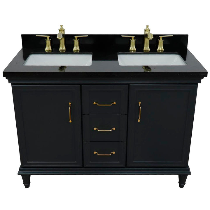 Bellaterra Home, Forli 49" Dark Gray Double Vanity, Rectangle Sink, Black Galaxy Granite#top-options_black-galaxy-granite-top