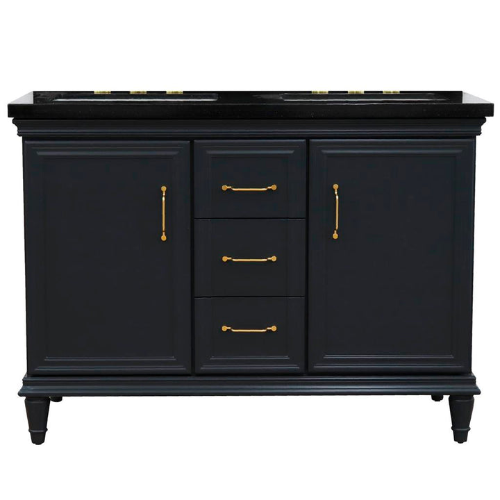 Bellaterra Home, Forli 49" Dark Gray Double Vanity, Rectangle Sink, Black Galaxy Granite#top-options_black-galaxy-granite-top
