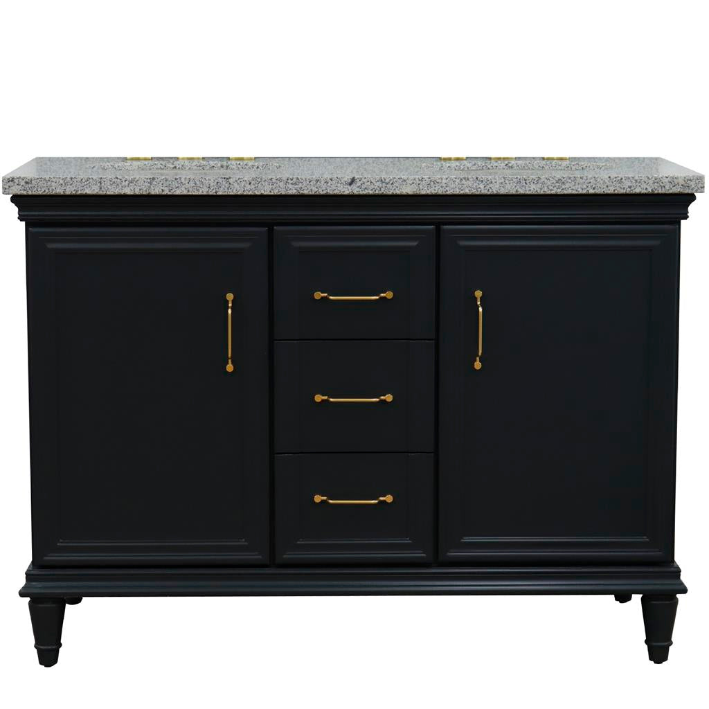 Bellaterra Home, Forli 49" Dark Gray Double Vanity, Oval Sink, Gray Granite#top-options_gray-granite-top