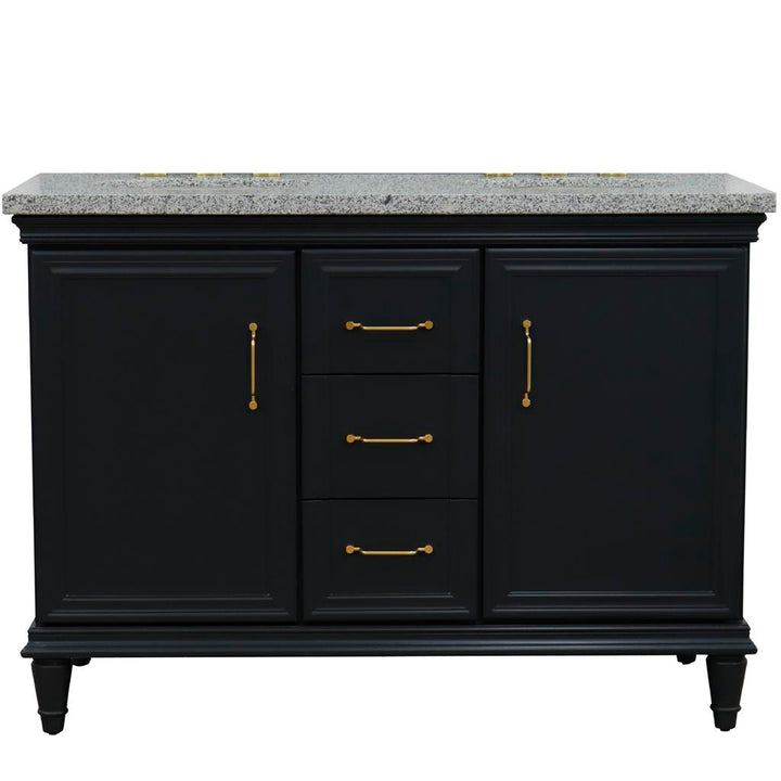 Bellaterra Home, Forli 49" Dark Gray Double Vanity, Oval Sink, Gray Granite#top-options_gray-granite-top
