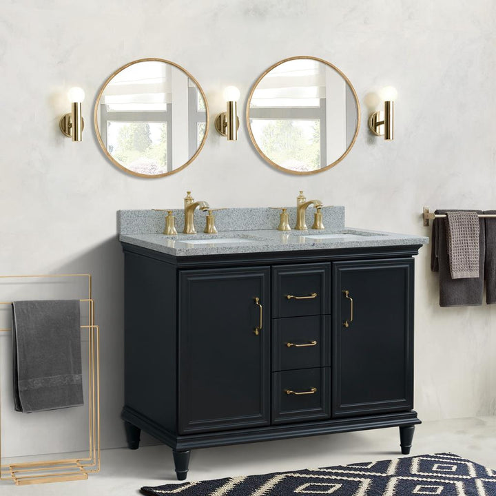 Bellaterra Home, Forli 49" Dark Gray Double Vanity, Rectangle Sink, Gray Granite#top-options_gray-granite-top
