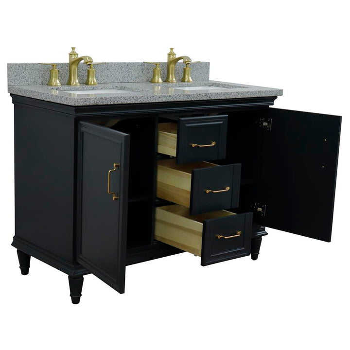 Bellaterra Home, Forli 49" Dark Gray Double Vanity, Rectangle Sink, Gray Granite#top-options_gray-granite-top