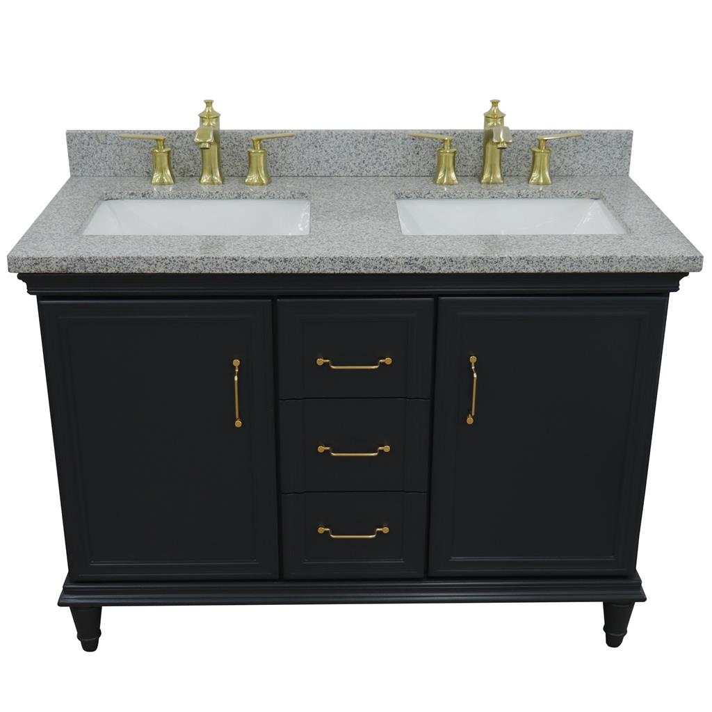Bellaterra Home, Forli 49" Dark Gray Double Vanity, Rectangle Sink, Gray Granite#top-options_gray-granite-top