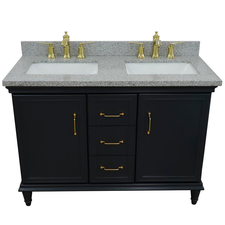 Bellaterra Home, Forli 49" Dark Gray Double Vanity, Rectangle Sink, Gray Granite#top-options_gray-granite-top