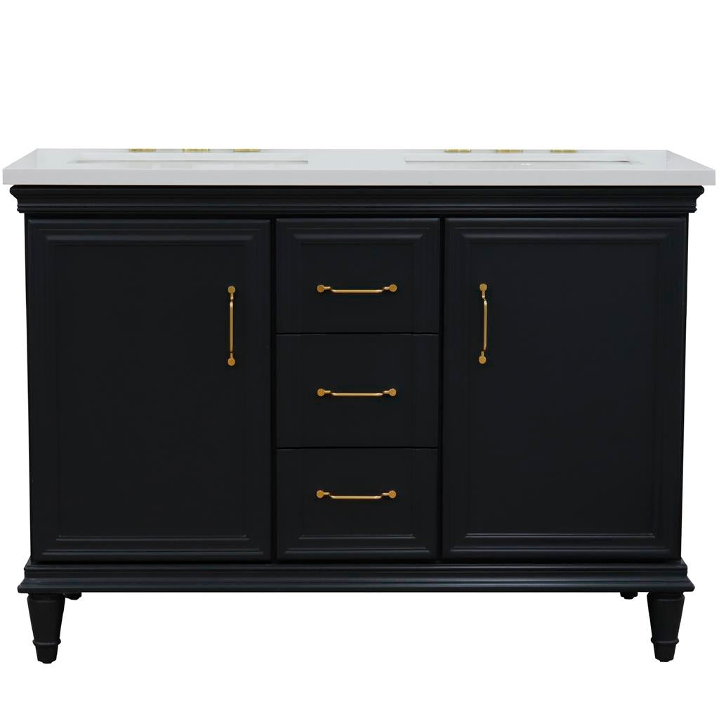 Bellaterra Home, Forli 49" Dark Gray Double Vanity, Rectangle Sink, White Quartz#top-options_white-quartz-top