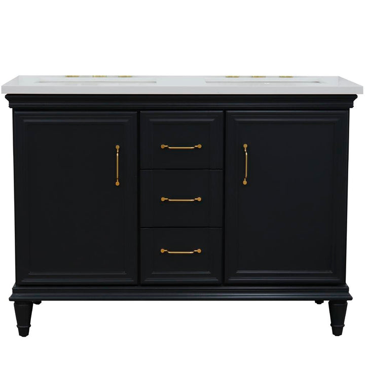 Bellaterra Home, Forli 49" Dark Gray Double Vanity, Rectangle Sink, White Quartz#top-options_white-quartz-top