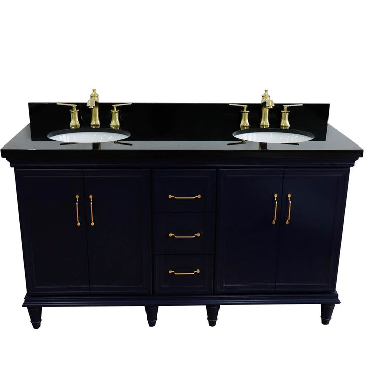 Bellaterra Home, Forli 61" Blue Double Vanity, Oval Sink, Black Galaxy Granite#top-options_black-galaxy-granite-top