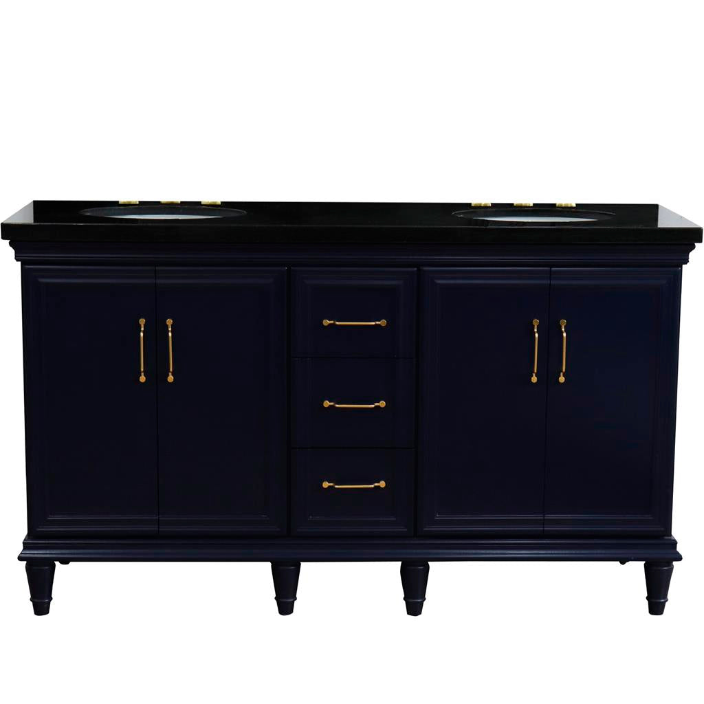 Bellaterra Home, Forli 61" Blue Double Vanity, Oval Sink, Black Galaxy Granite#top-options_black-galaxy-granite-top