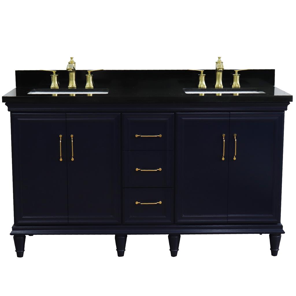 Bellaterra Home, Forli 61" Blue Double Vanity, Rectangle Sink, Black Galaxy Granite#top-options_black-galaxy-granite-top