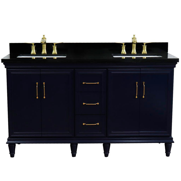 Bellaterra Home, Forli 61" Blue Double Vanity, Rectangle Sink, Black Galaxy Granite#top-options_black-galaxy-granite-top