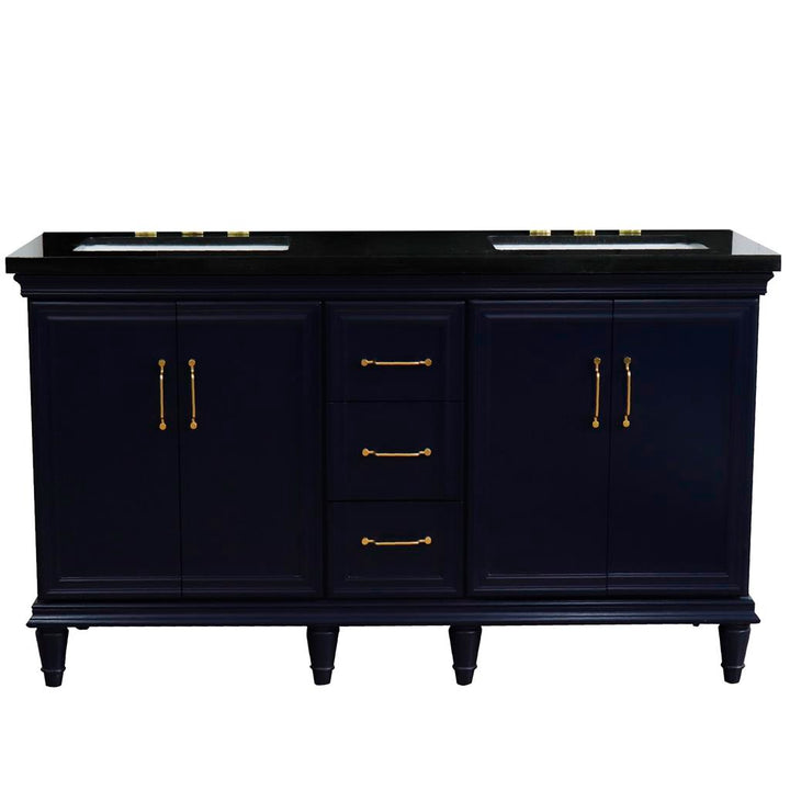 Bellaterra Home, Forli 61" Blue Double Vanity, Rectangle Sink, Black Galaxy Granite#top-options_black-galaxy-granite-top