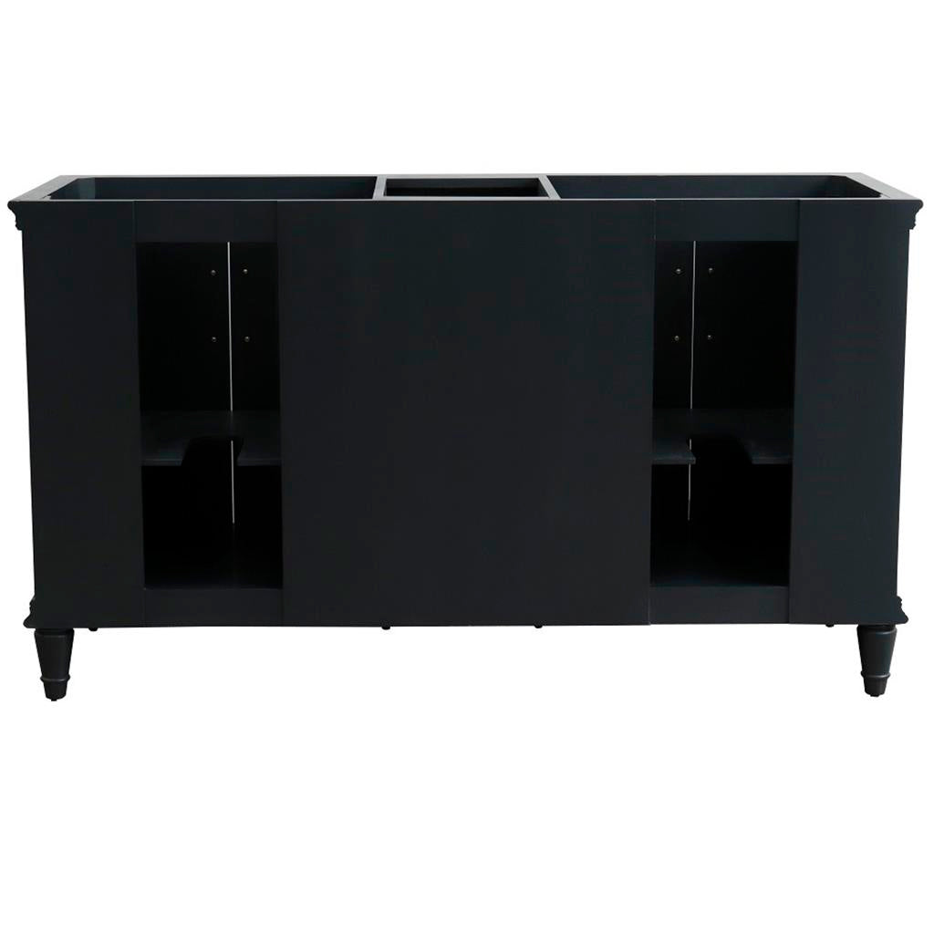 Bellaterra Home, Forli 61" Dark Gray Double Vanity, Oval Sink, Gray Granite#top-options_gray-granite-top