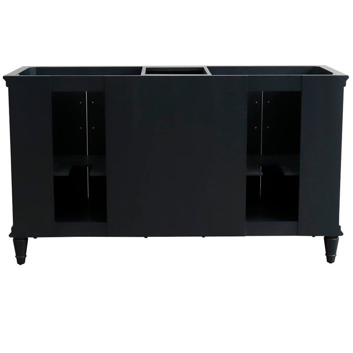 Bellaterra Home, Forli 61" Dark Gray Double Vanity, Oval Sink, Gray Granite#top-options_gray-granite-top