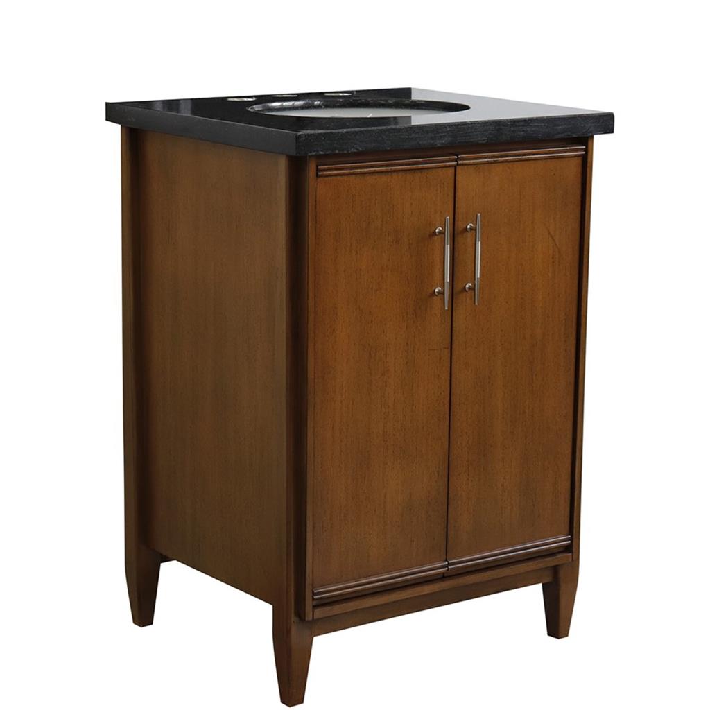 Bellaterra Home, MCM 25" Walnut Vanity, Oval Sink, Black Galaxy Granite#top-options_black-galaxy-granite-top