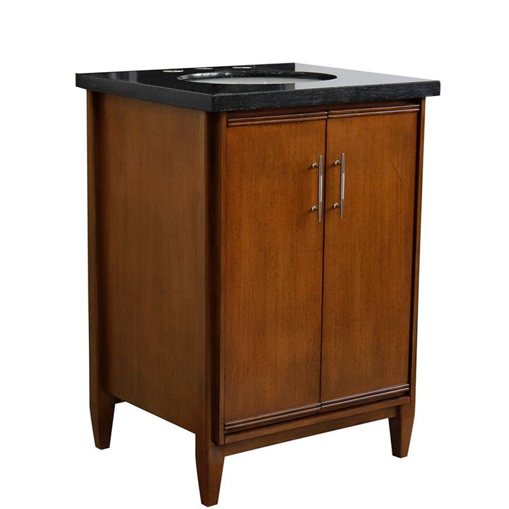 Bellaterra Home, MCM 25" Walnut Vanity, Oval Sink, Black Galaxy Granite#top-options_black-galaxy-granite-top
