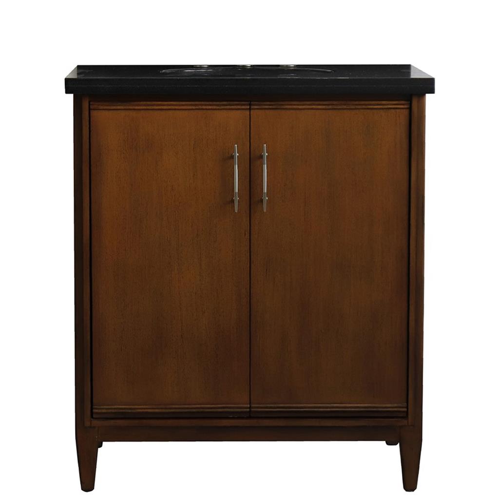 Bellaterra Home, MCM 31" Walnut Vanity, Oval Sink, Black Galaxy Granite#top-options_black-galaxy-granite-top