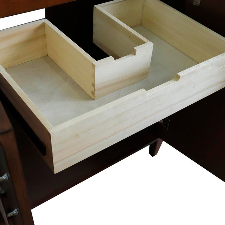 Bellaterra Home, MCM 31" Walnut Vanity, Oval Sink, Gray Granite#top-options_gray-granite-top